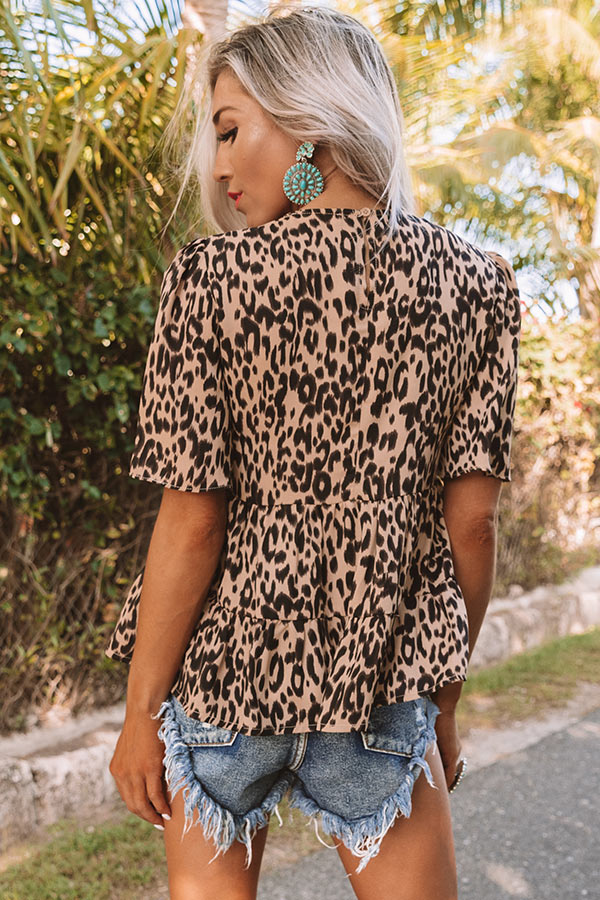 Ask Me Out Leopard Babydoll Top Image - 5