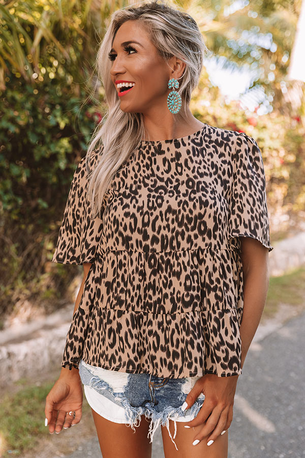 Ask Me Out Leopard Babydoll Top Image - 1