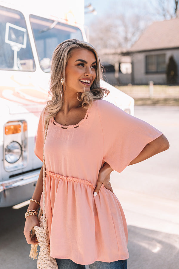 See You Soon Shift Top In Peach Image - 3