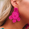 Coral Reef Beaded Earrings In Hot Pink Image - 1