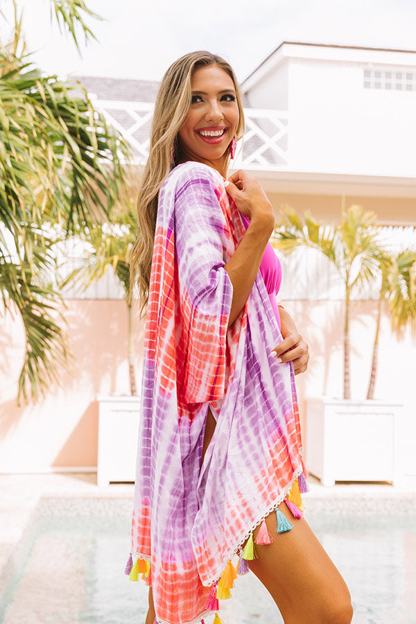 Sun And Done Tie Dye Overlay In Coral Image - 1