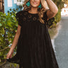 Easy To Excite Eyelet Shift Dress In Black Image - 1
