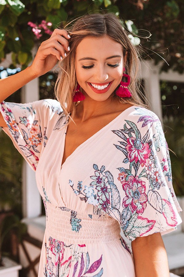 Tans And Tikis Beaded Earrings In Fuchsia Image - 2