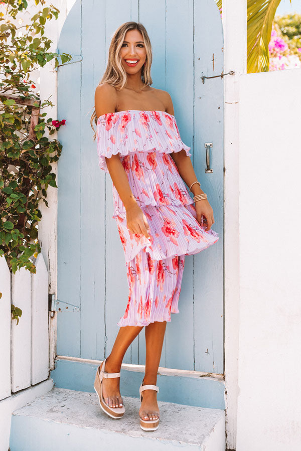 Pleats To Meet You Floral Midi Image - 3