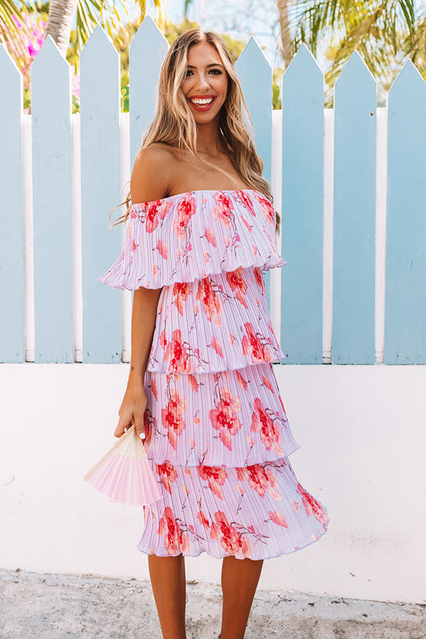 Pleats To Meet You Floral Midi Image - 2