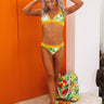 Tropical Vibes Crochet Trim Bikini Top In Yellow Image - 1