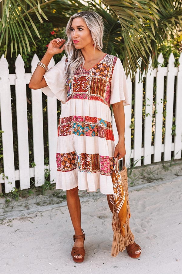 Mojito Blooms Tiered Shift Dress Image - 1