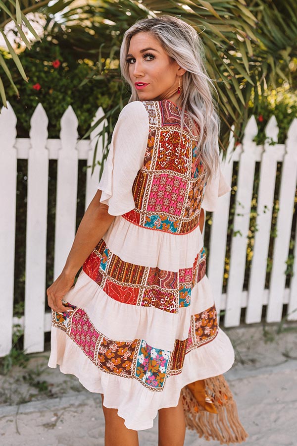 Mojito Blooms Tiered Shift Dress Image - 4