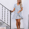 Strolling Through Santorini Stripe Babydoll Dress Image - 1