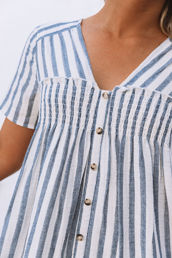 Strolling Through Santorini Stripe Babydoll Dress • Impressions Online ...