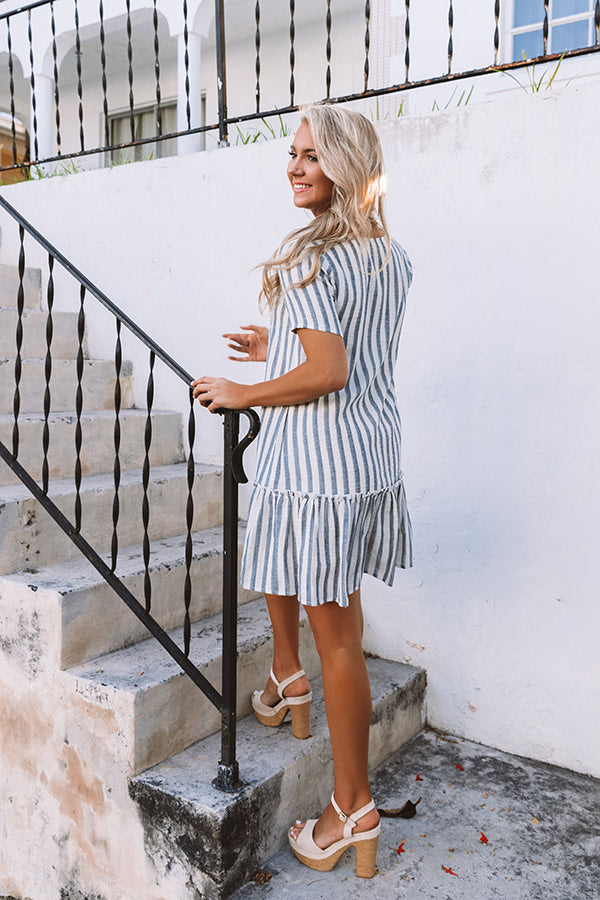 Strolling Through Santorini Stripe Babydoll Dress • Impressions Online ...