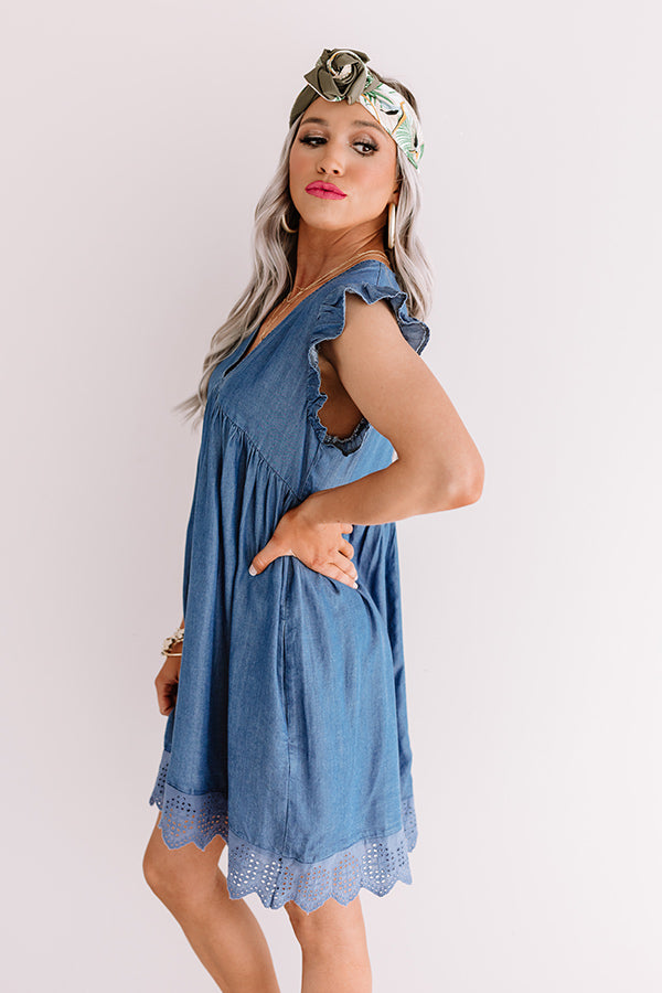 Destination Darling Chambray Babydoll Dress • Impressions Online Boutique