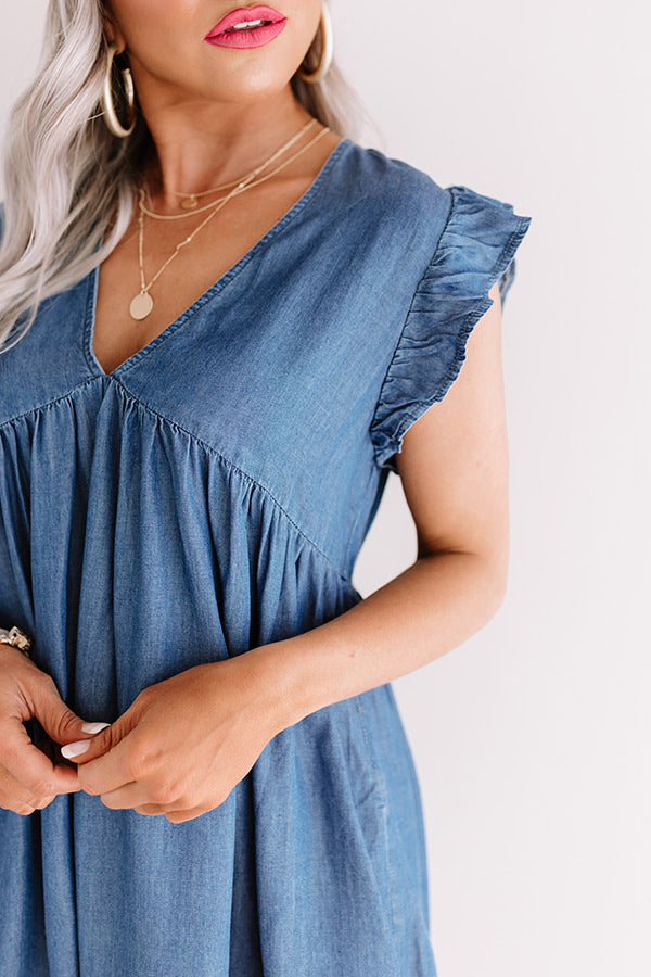 Destination Darling Chambray Babydoll Dress Image - 3