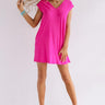 Break Away T-Shirt Dress in Hot Pink Image - 1