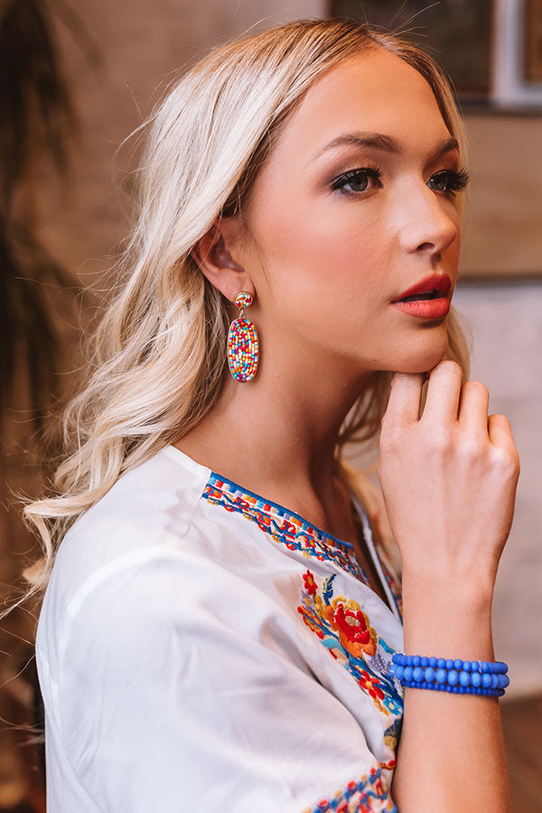 Tiki Punch Beaded Earrings In Multi Image - 1