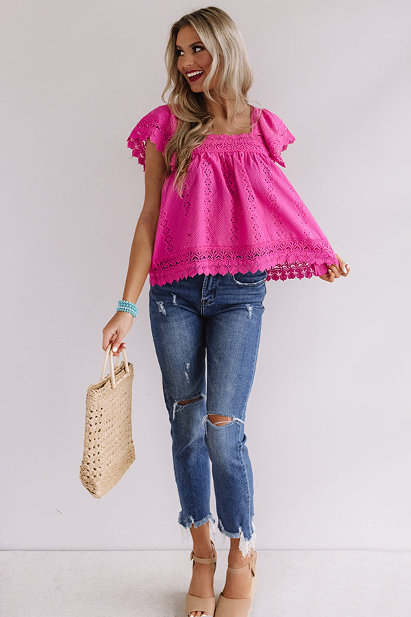 Cabanas In Cabo Crochet Top In Hot Pink • Impressions Online Boutique