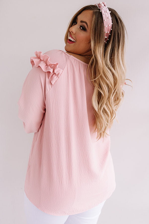 Bonding Over Brunch Shift Top In Pink Curves Image - 4