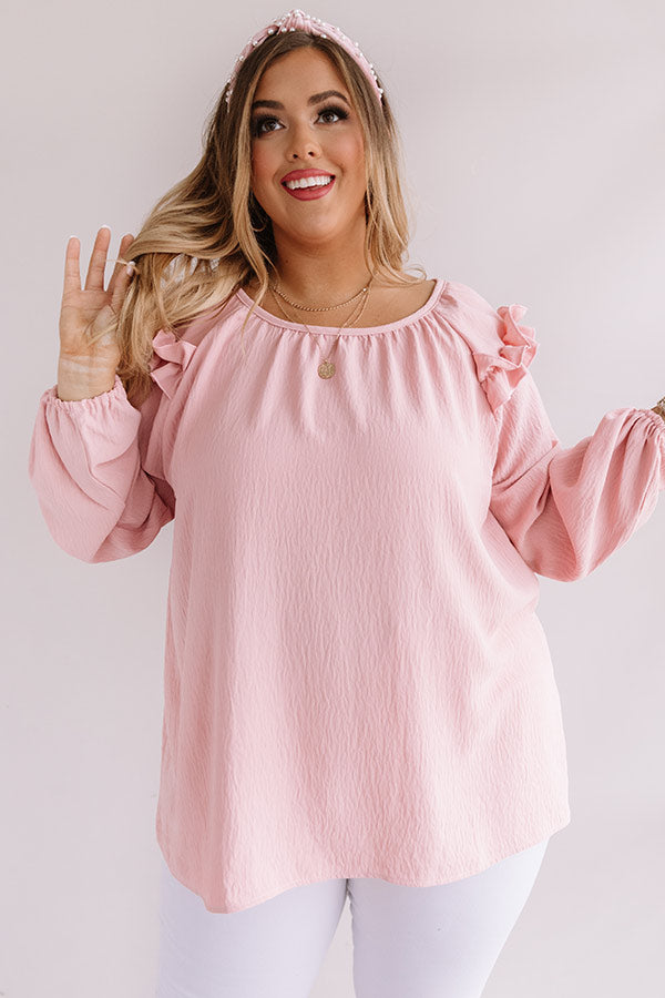 Bonding Over Brunch Shift Top In Pink Curves Image - 5