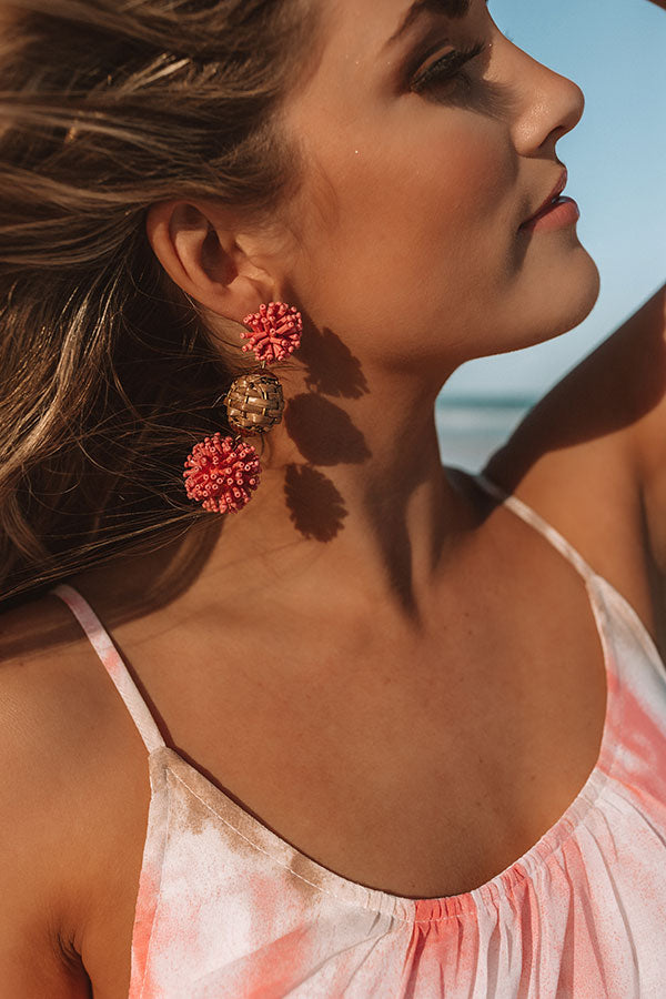 Golden Coast Earrings In Pink Image - 2