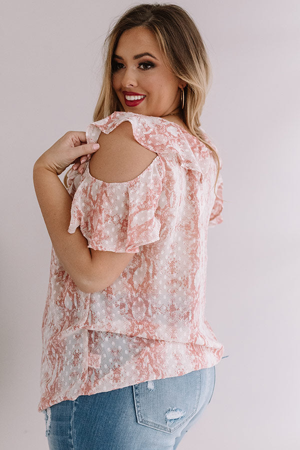 Brunch And Bubbles Snake Print Ruffle Top Curves Image - 5