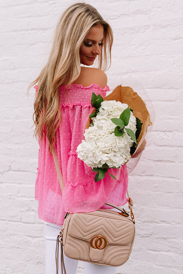 Kissing In Cabo Off Shoulder Top In Pink Image - 2