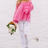 Kissing In Cabo Off Shoulder Top In Pink Image - 1