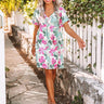 Amalfi Bound Floral Babydoll Dress in Pear Image - 1