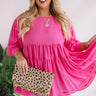 Everlasting Happiness Babydoll Top In Hot Pink Curves Image - 1