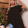 Boardwalk Brunch Babydoll Tunic Top in Black Image - 1