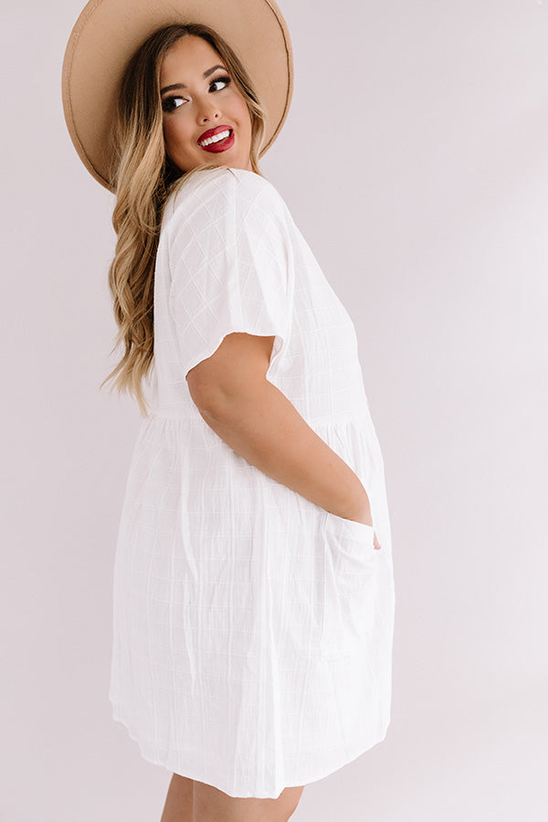 Grayton Beach Babydoll Tunic Dress in White Curves Image - 4