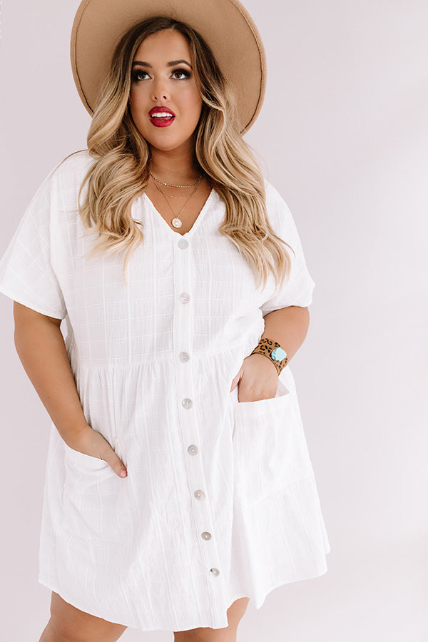 Grayton Beach Babydoll Tunic Dress in White Curves Image - 2