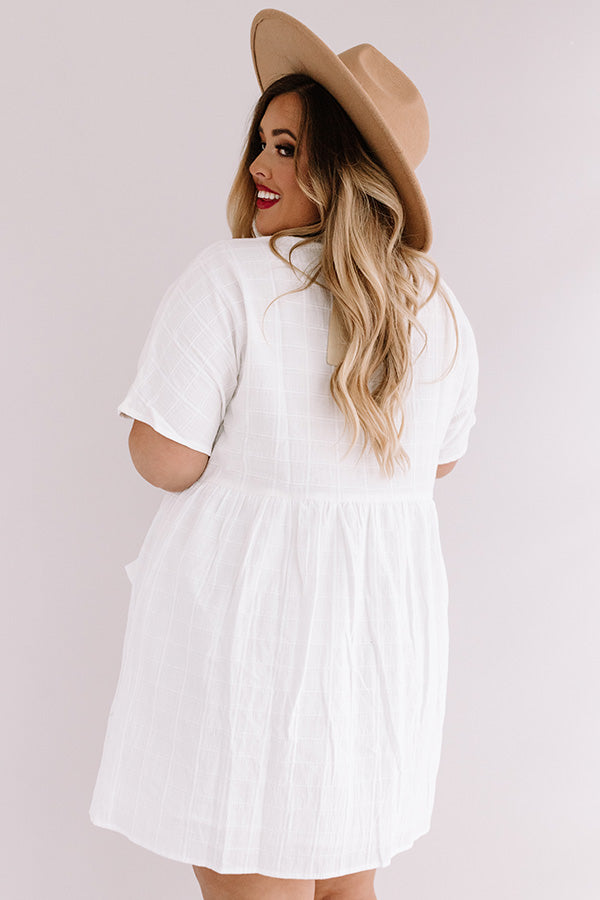 Grayton Beach Babydoll Tunic Dress in White Curves Image - 5