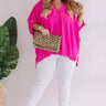 City Sleek Shift Top in Hot Pink Curves Image - 1