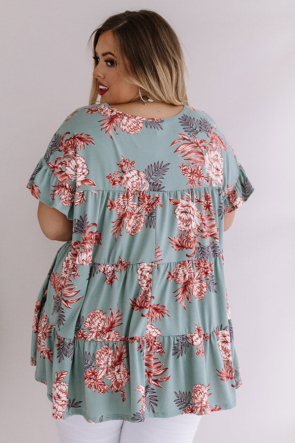 Fleur Fabulous Babydoll Top in Sage Curves Image - 4