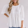 Everlasting Happiness Babydoll Top In White Image - 1