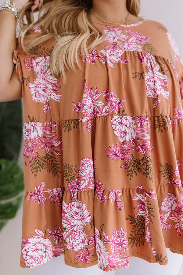 Fleur Fabulous Babydoll Top in Light Rust Curves Image - 4