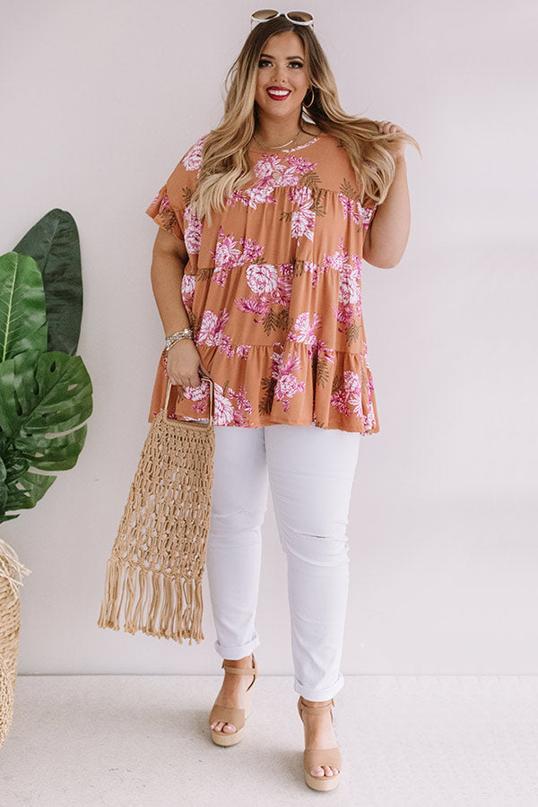 Fleur Fabulous Babydoll Top in Light Rust Curves Image - 2