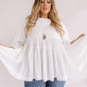 Everlasting Happiness Babydoll Top In White  Curves Image - 1