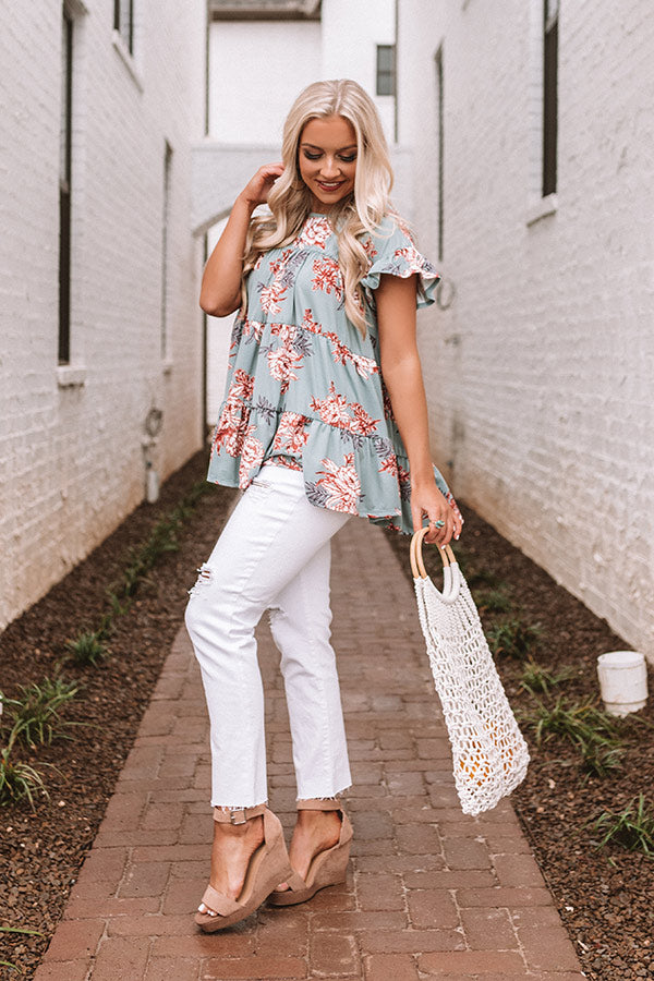 Fleur Fabulous Babydoll Top in Sage Image - 2