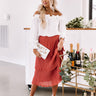 Pleated Pretty Midi Skirt In Rustic Rose Image - 1