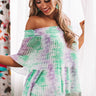 Tropical Coast Tie Dye Pleated Top in Green Image - 1