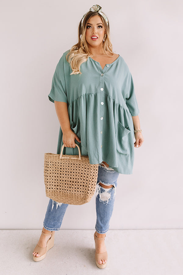 So Relatable Babydoll Tunic Dress In Pear Curves Image - 1