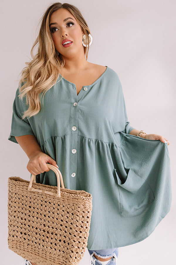 So Relatable Babydoll Tunic Dress In Pear Curves Image - 2