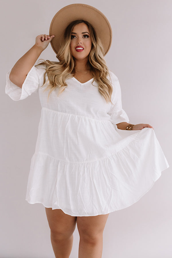 Bahama Brunch Babydoll Dress in White Curves Image - 3