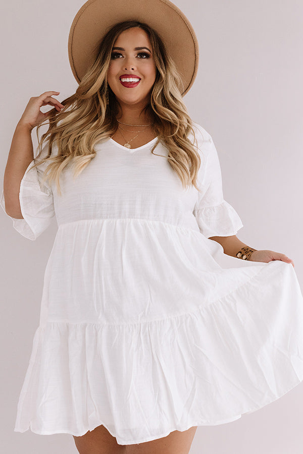 Bahama Brunch Babydoll Dress in White Curves Image - 4
