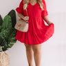 Bahama Brunch Babydoll Dress in Red Curves Image - 1