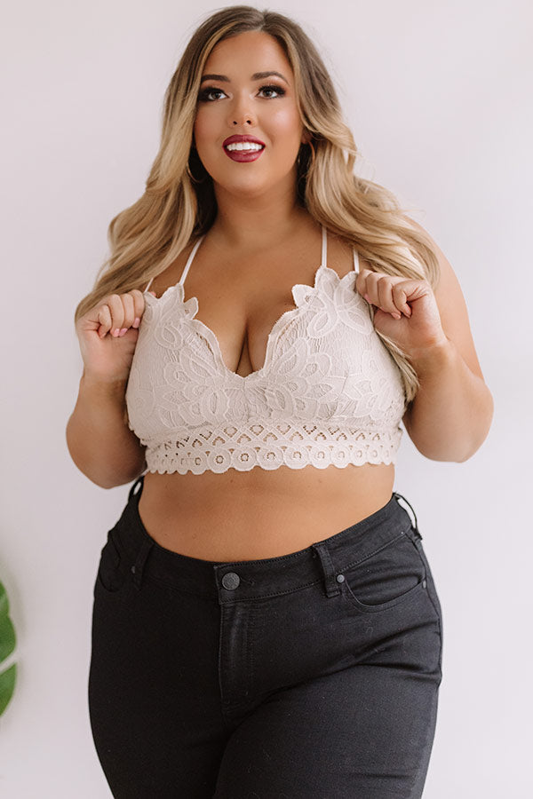 Paris Premier Lace Bralette In Beige Curves Image - 4
