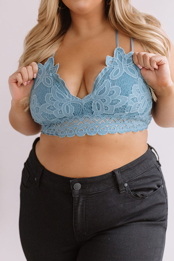 Paris Premier Lace Bralette In Light Teal Curves Image - 2