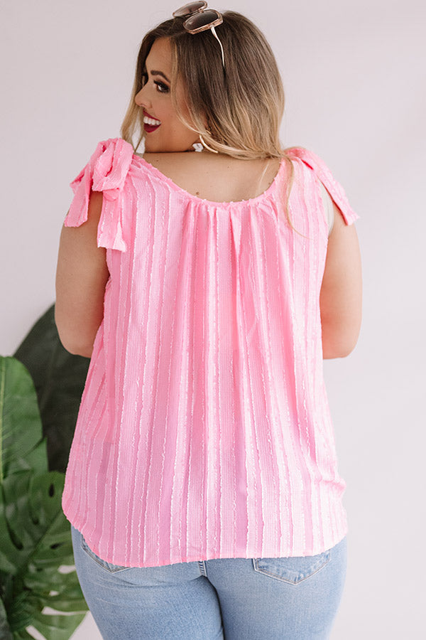 Key To Happiness Shift Tank In Pink Curves Image - 4