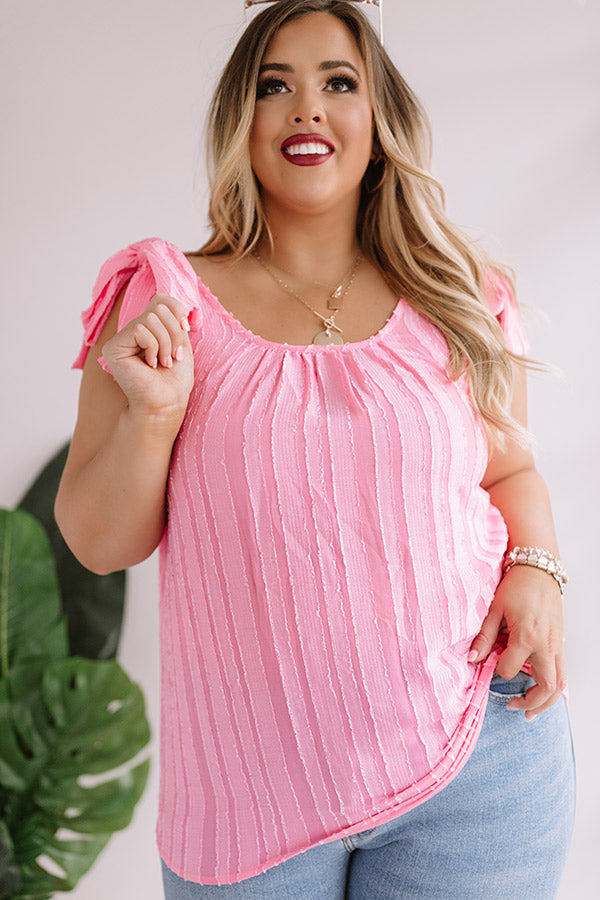 Key To Happiness Shift Tank In Pink Curves Image - 3